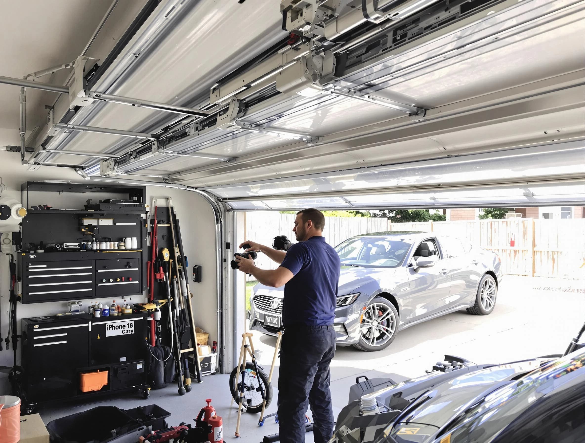 Lynn Garage Door Repair technician fixing noisy garage door in Lynn
