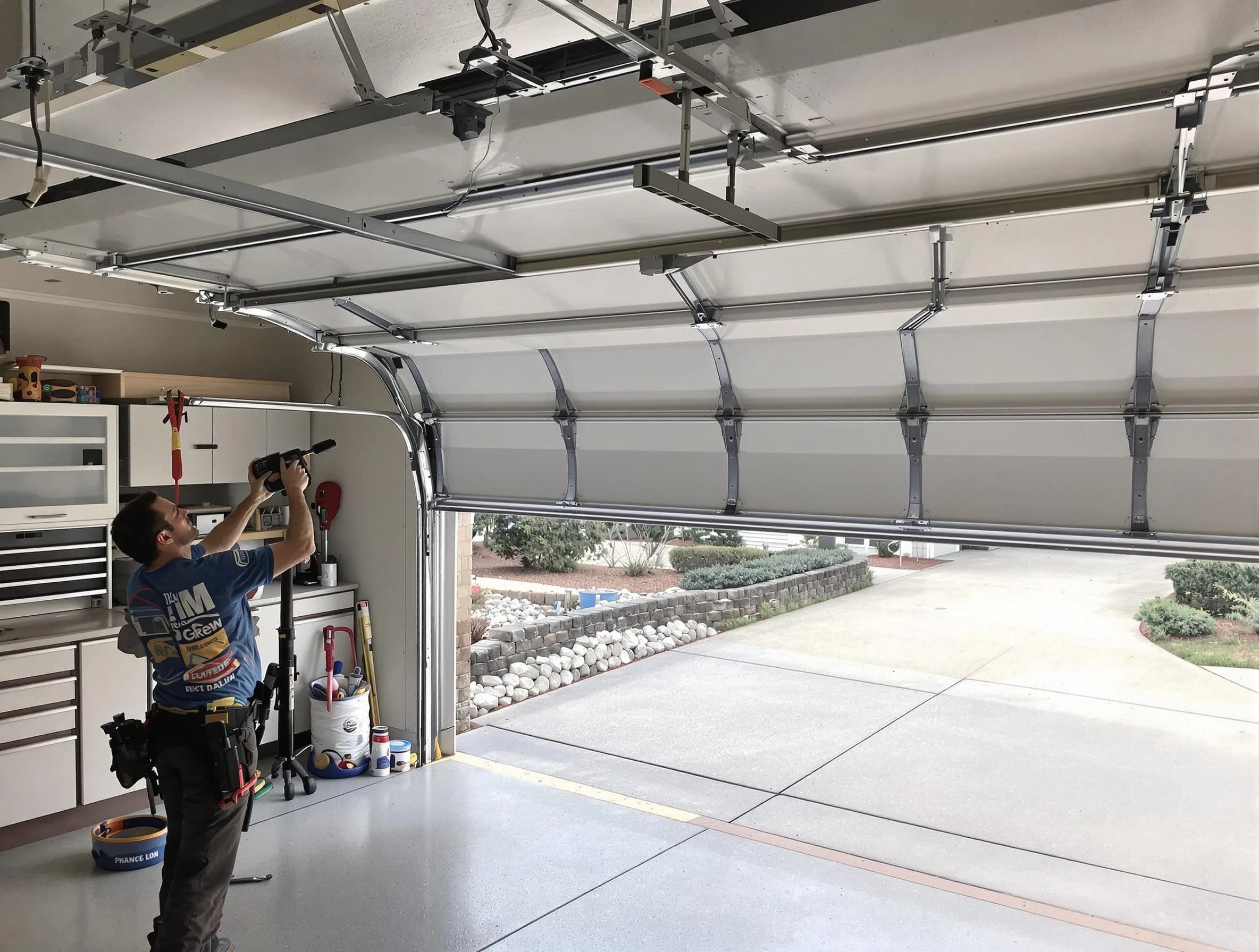 Garage door track repair service by Lynn Garage Door Repair in Lynn