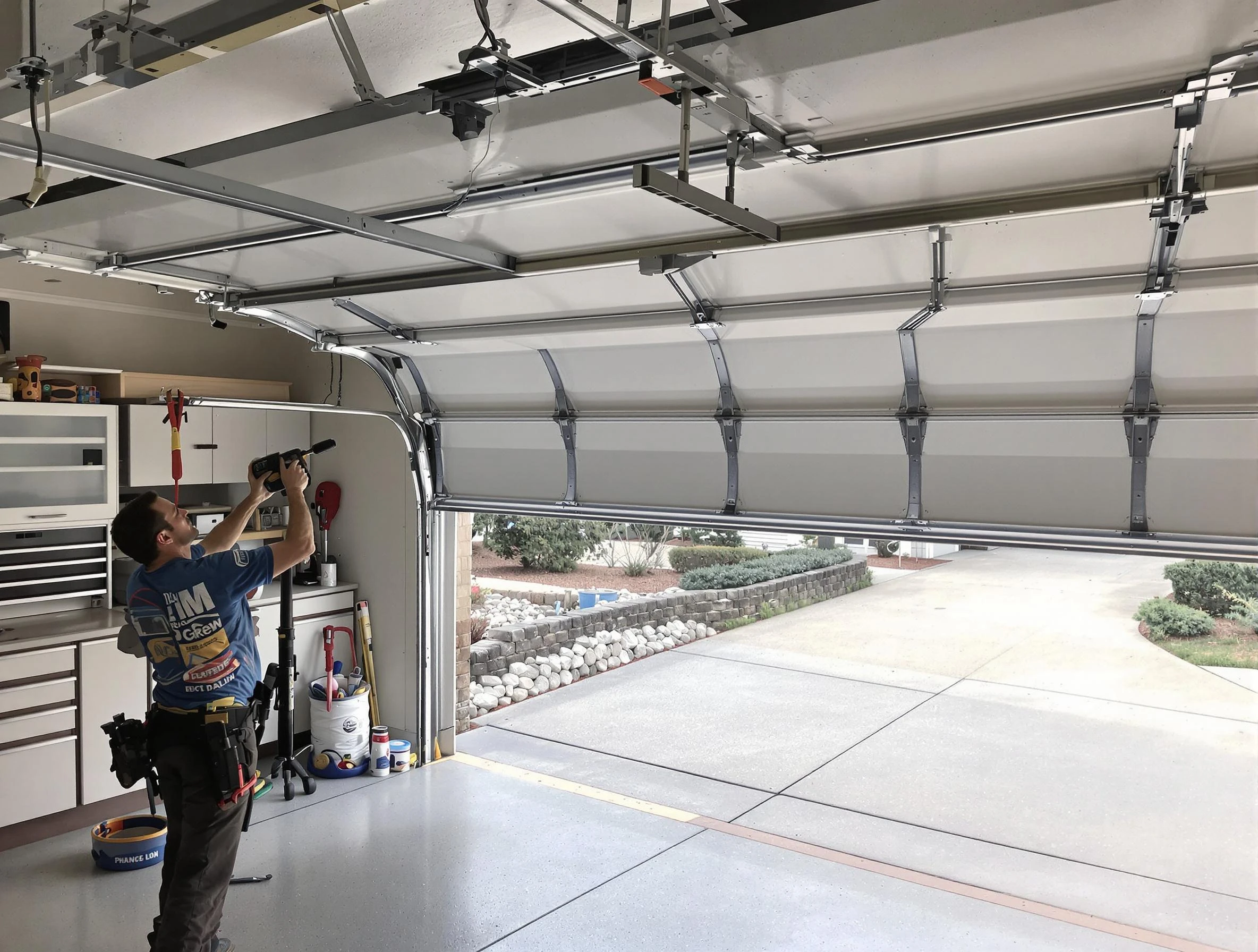 Garage door track repair service by Lynn Garage Door Repair in Lynn